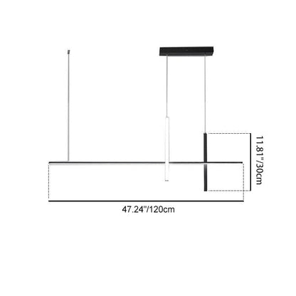 Sleek Rectangular LED Pendant Light with Integrated Lighting for Dining Room & Kitchen