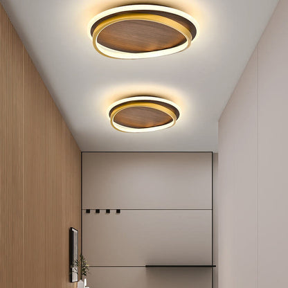 Outdoor Ceiling Light Fixture 18.5 in Gold Finish Hardwired LED Wall Mount for Patio Deck Garden Fence Weather Resistant Contemporary Lighti