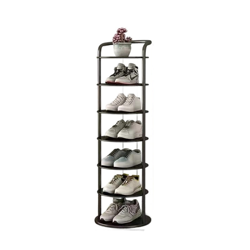 Vertical Footwear Tower 30 in Tall Multi-Level Steel Frame Hallway Organizer Slim Profile Space Saver for Apartments Dorms Modern Entryways