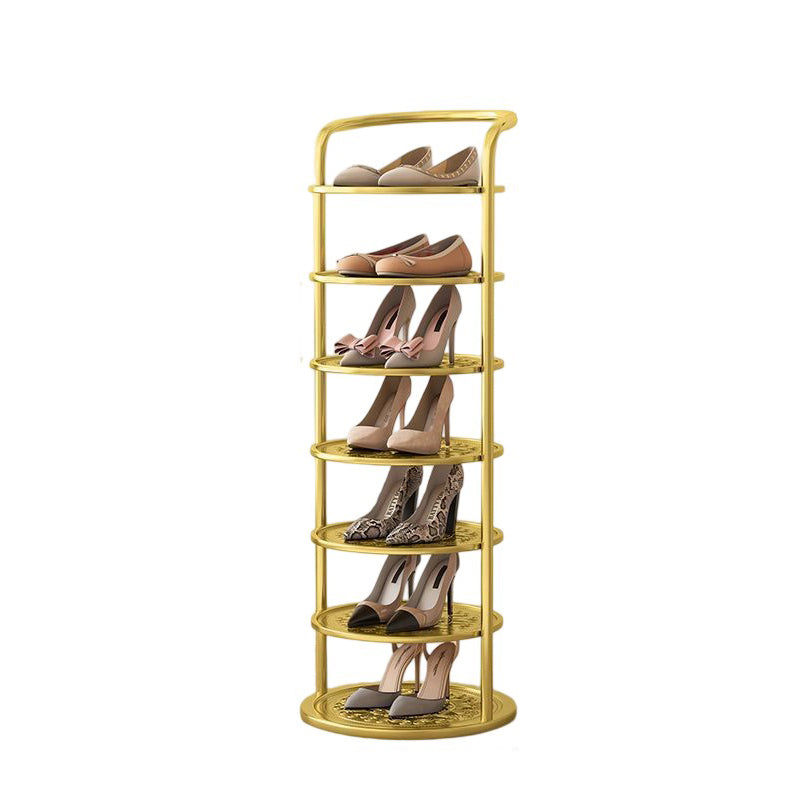 Vertical Footwear Tower 30 in Tall Multi-Level Steel Frame Hallway Organizer Slim Profile Space Saver for Apartments Dorms Modern Entryways