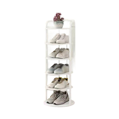 Metal Shoe Rack Tower – Vertical Round Organizer for Entryway & Closet – 5 to 8 Tier Storage