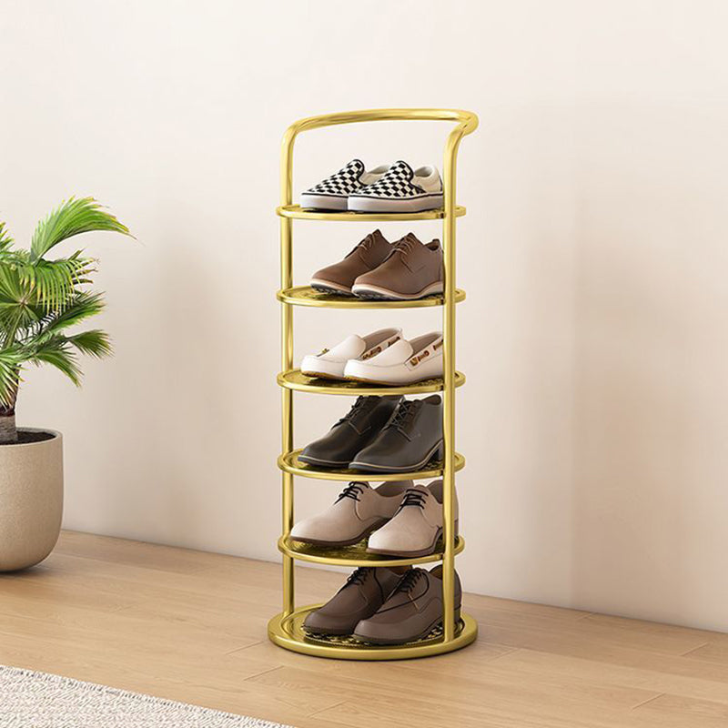 Vertical Footwear Tower 30 in Tall Multi-Level Steel Frame Hallway Organizer Slim Profile Space Saver for Apartments Dorms Modern Entryways