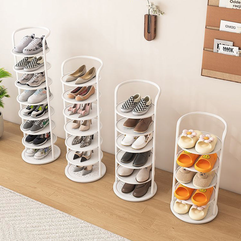 Vertical Footwear Tower 30 in Tall Multi-Level Steel Frame Hallway Organizer Slim Profile Space Saver for Apartments Dorms Modern Entryways