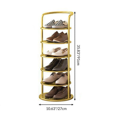 Vertical Footwear Tower 30 in Tall Multi-Level Steel Frame Hallway Organizer Slim Profile Space Saver for Apartments Dorms Modern Entryways