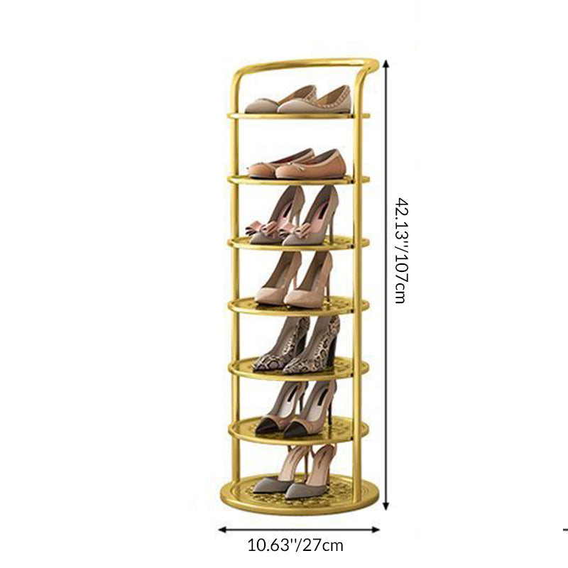 Vertical Footwear Tower 30 in Tall Multi-Level Steel Frame Hallway Organizer Slim Profile Space Saver for Apartments Dorms Modern Entryways