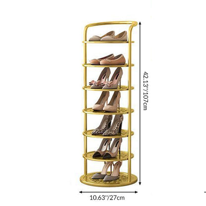 Vertical Footwear Tower 30 in Tall Multi-Level Steel Frame Hallway Organizer Slim Profile Space Saver for Apartments Dorms Modern Entryways