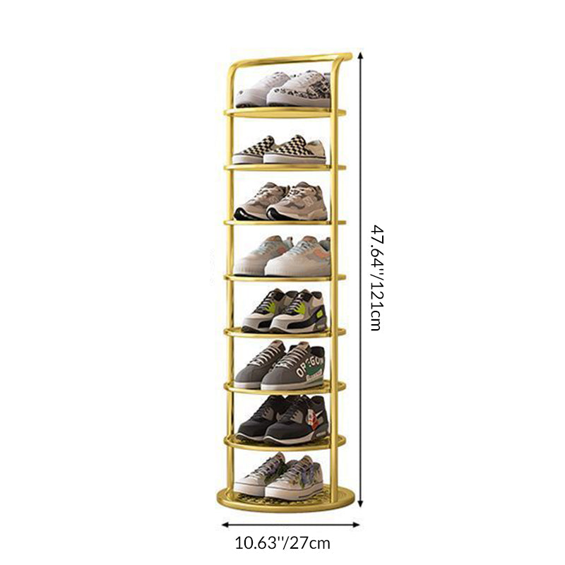 Vertical Footwear Tower 30 in Tall Multi-Level Steel Frame Hallway Organizer Slim Profile Space Saver for Apartments Dorms Modern Entryways