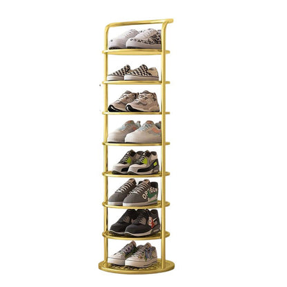 Vertical Footwear Tower 30 in Tall Multi-Level Steel Frame Hallway Organizer Slim Profile Space Saver for Apartments Dorms Modern Entryways