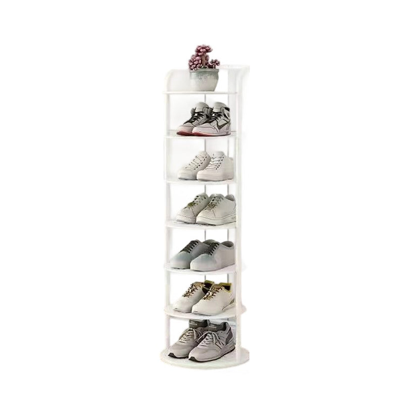 Vertical Footwear Tower 30 in Tall Multi-Level Steel Frame Hallway Organizer Slim Profile Space Saver for Apartments Dorms Modern Entryways