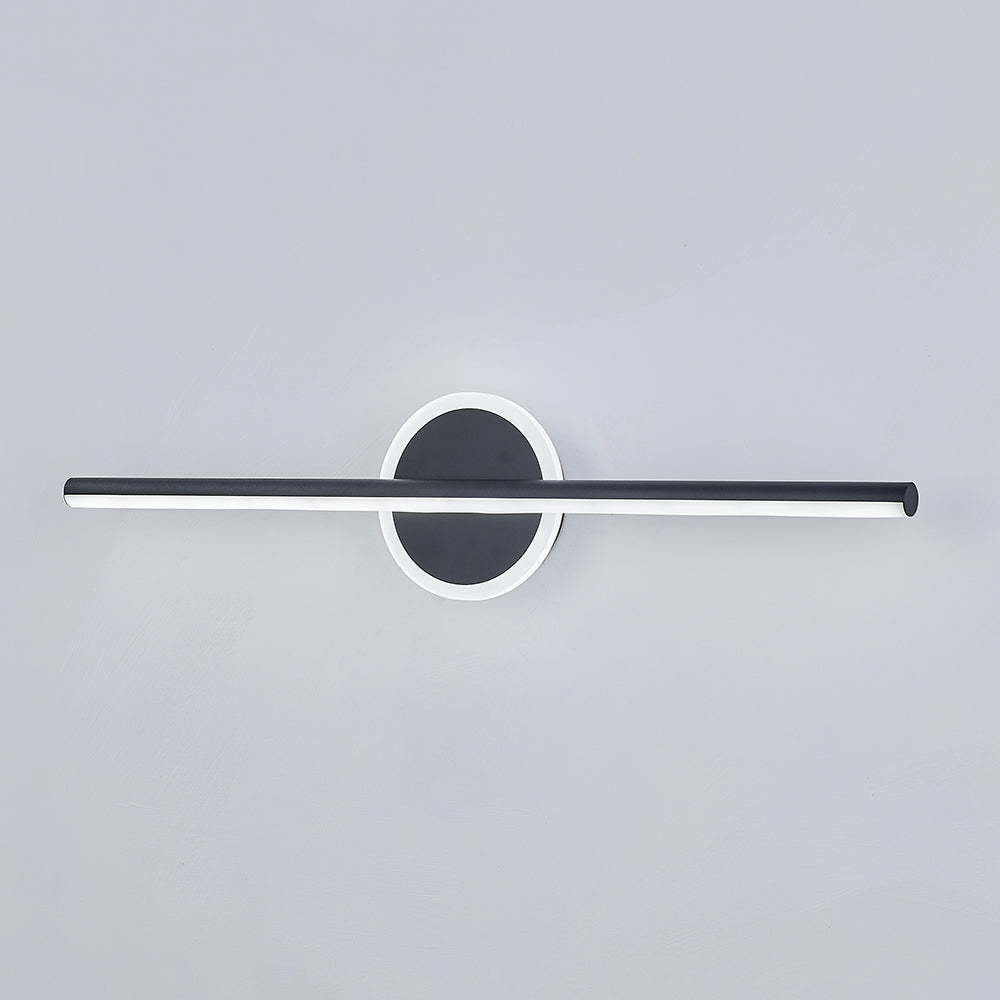Modern LED Wall Sconce Round or Square Metal Bathroom Vanity Light Fixture with Silicone Diffuser