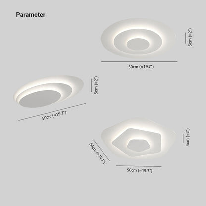 LED Flush Mount Ceiling Light 20 in White Acrylic Dimmable Round Fixture for Bedroom Living Room Modern Home Lighting