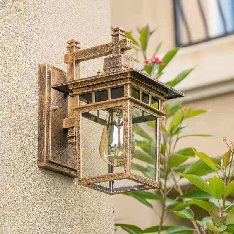 Outdoor Sconce Lantern E27 Socket Cast Metal Housing 15 in Height Weather Resistant Fixture for Entryway Porch Patio Garden Pathway Lighting