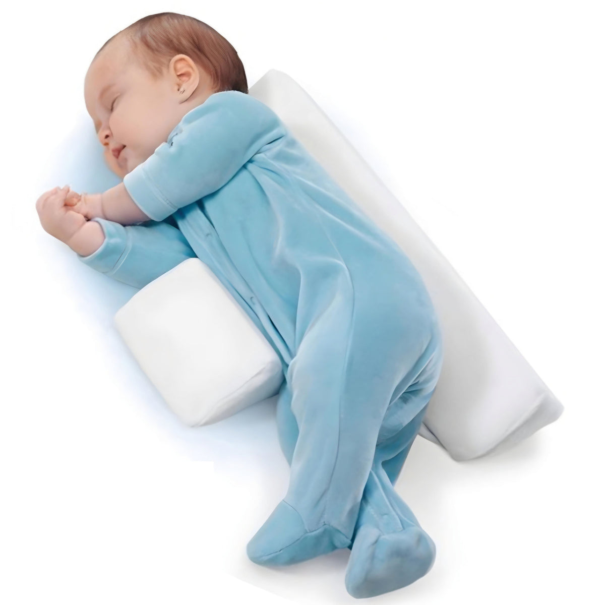 Adjustable Infant Sleep Wedge with Cushioned Side Bolsters for Safe Positioning | Anti-Roll Support Pillow for Babies | Washable Velvet