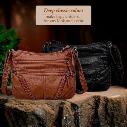Vegan Leather Crossbody Bag for Women – Adjustable Strap Shoulder Purse with Magnetic Closure – Everyday Carryall Handbag