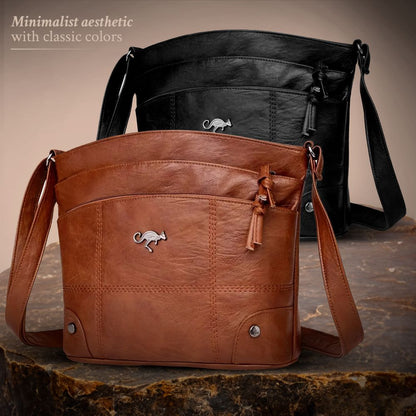Handcrafted Full-Grain Leather Tote Bag for Women | Vintage Crossbody Shoulder Purse with Premium Patina Finish | Everyday Carryall