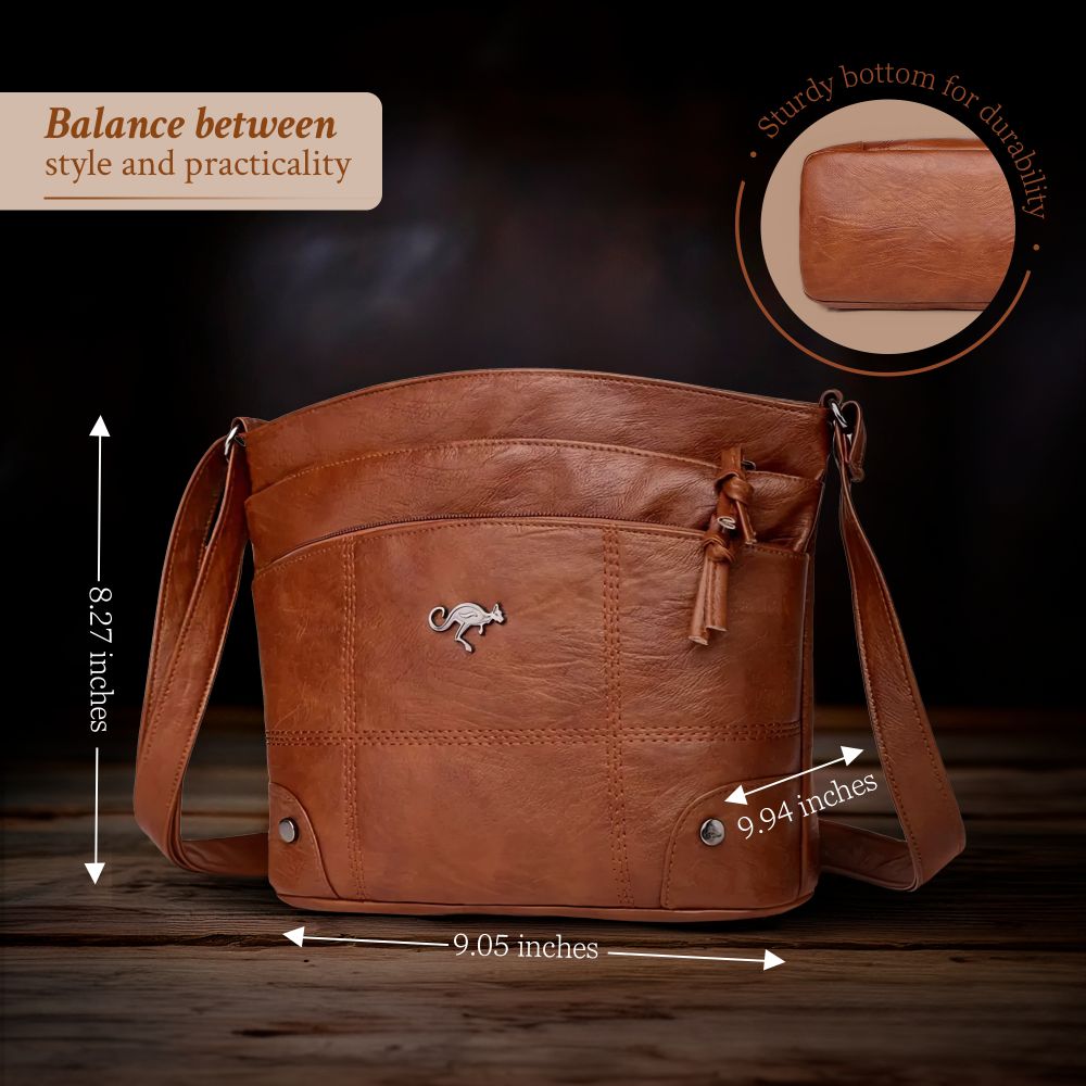 Handcrafted Full-Grain Leather Tote Bag for Women | Vintage Crossbody Shoulder Purse with Premium Patina Finish | Everyday Carryall