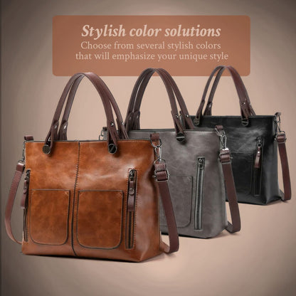 Genuine Leather Shoulder Bag with Adjustable Strap - Flap Closure Handbag for Women, Everyday Crossbody Purse