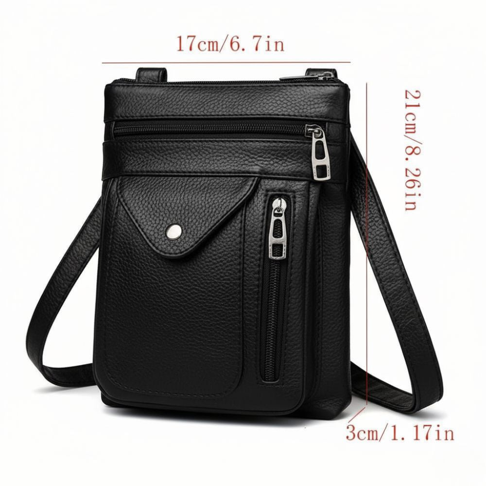 Retro Crossbody Purse – Compact Vegan Leather Shoulder Bag with Adjustable Strap for Women – Everyday Organizer Handbag
