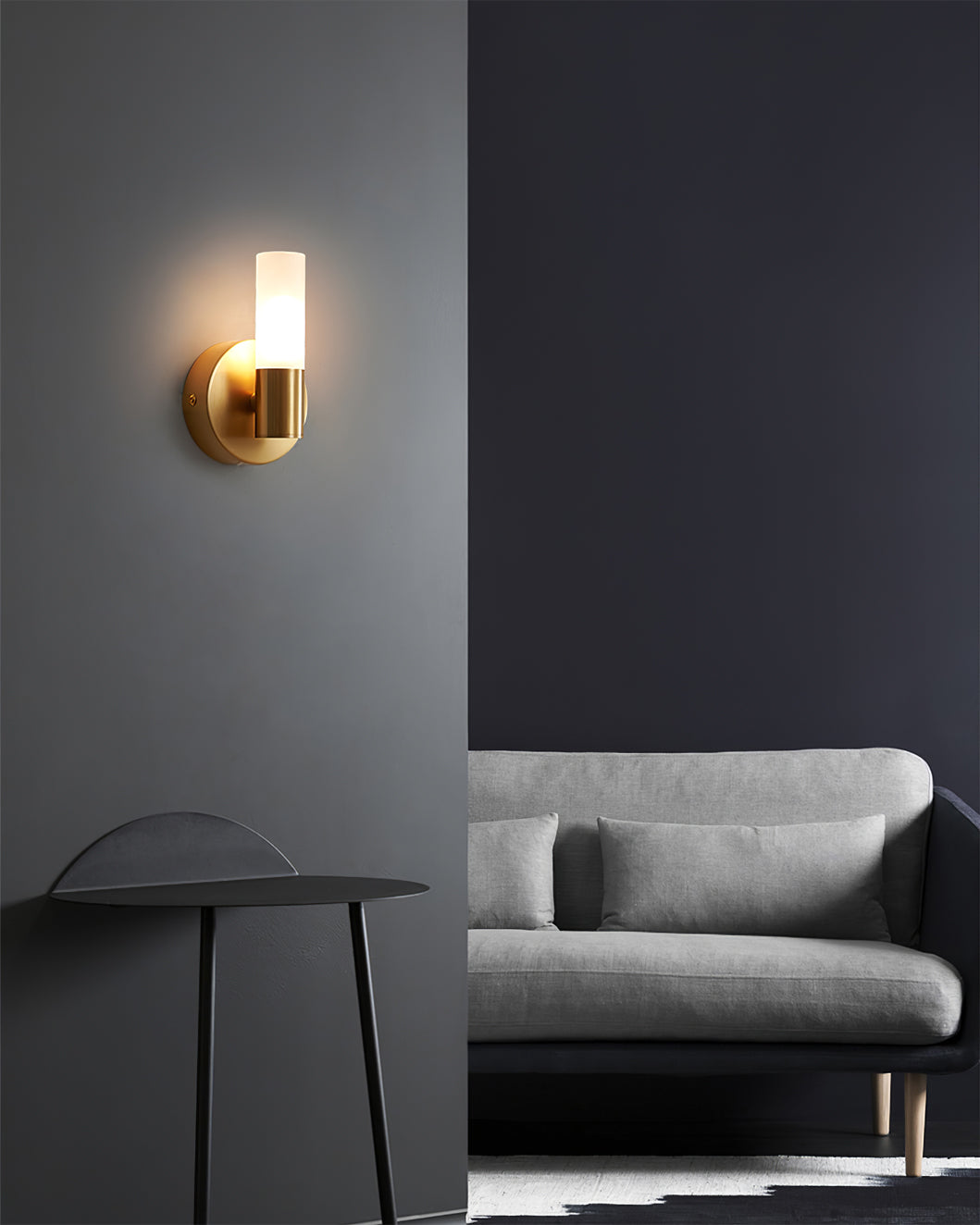 Indoor Wall Sconce Cylinder Frosted Glass Shade 3 Inch G9 Socket Hardwired Fixture Bathroom Hallway Bedroom Accent Lighting Gold Metal Frame
