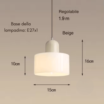 Handwoven Glass Pendant Light Bauhaus Style Indoor Hanging Lamp Adjustable Cable for Dining Room Kitchen Home Office