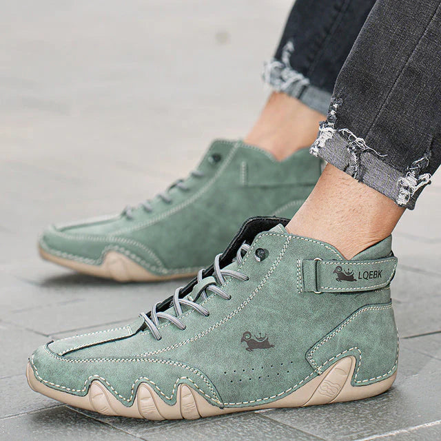Men's Waterproof High-Top Sneakers with Elastic Slip-On Design - Durable Rubber Sole Boots for Street Style & All-Weather Wear