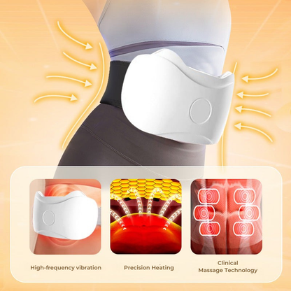 Cordless Abdominal Massager with Heat & Vibration for Digestive Comfort and Muscle Relaxation, Rechargeable Portable Belly Massage Device