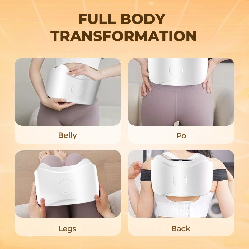 Cordless Abdominal Massager with Heat & Vibration for Digestive Comfort and Muscle Relaxation, Rechargeable Portable Belly Massage Device