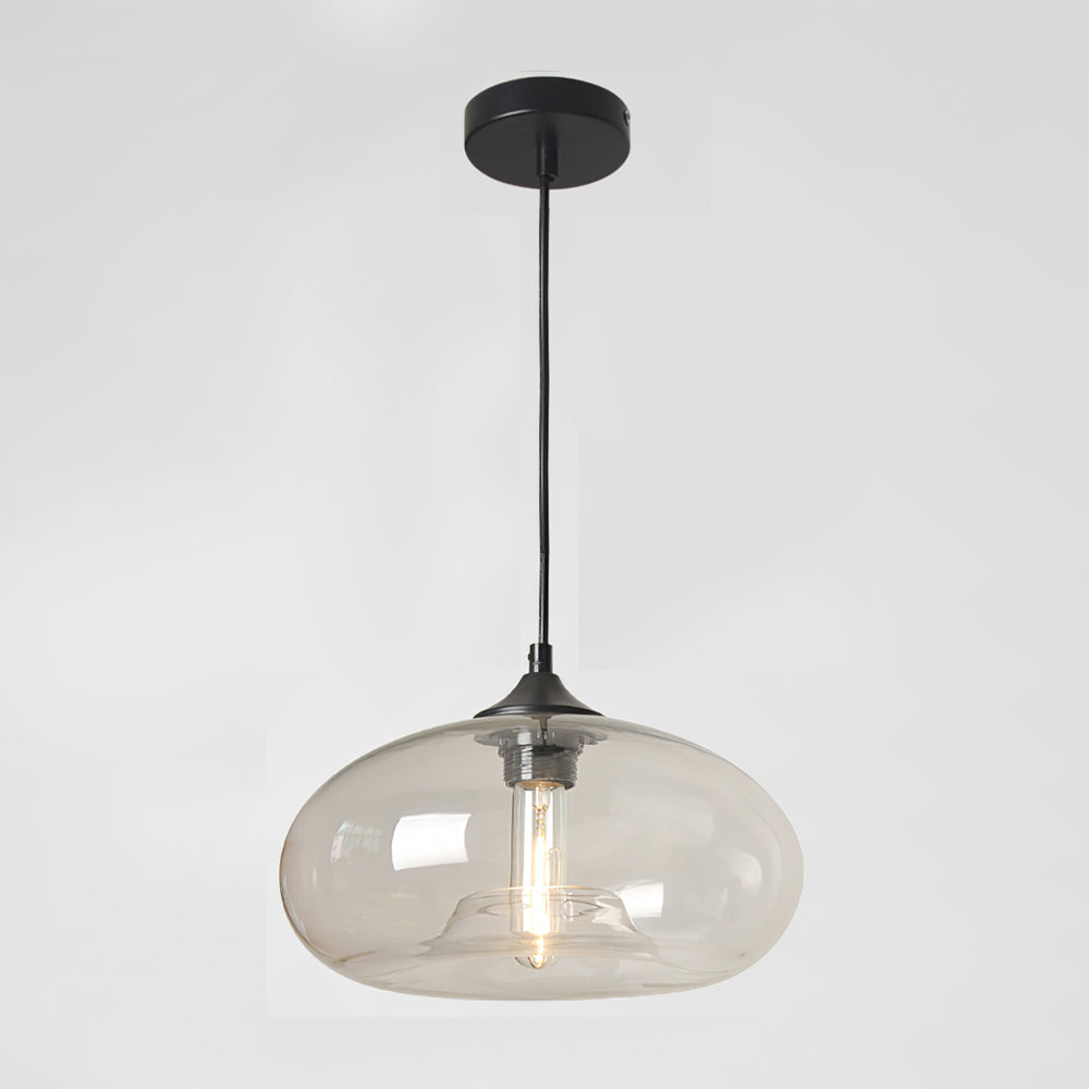 Transparent Glass Drop Fixture 11 Inch E26 E27 Socket Overhead Lighting for Kitchen Island Dining Table Breakfast Nook Entryway Foyer