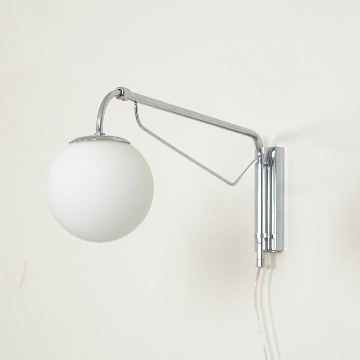 Swing Arm Wall Sconce Chrome Metal Adjustable Reading Light E26 LED Bedroom Bedside Task Lighting for Home Office Study