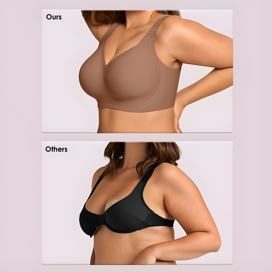 Wireless Push-Up Comfort Bra with Silicone Support Bands for All-Day Lift and Shape