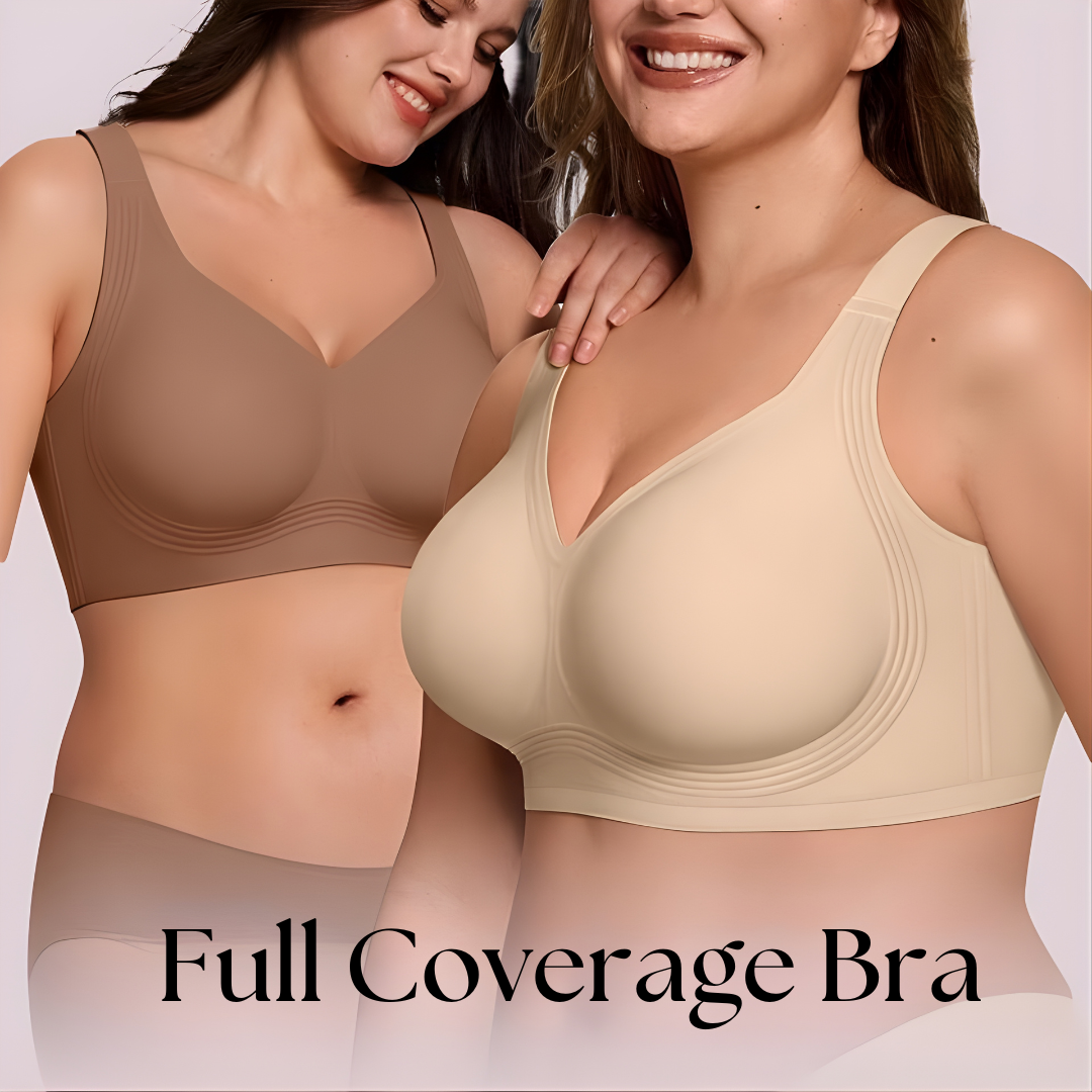 Wireless Push-Up Comfort Bra with Silicone Support Bands for All-Day Lift and Shape