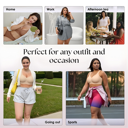 Wireless Push-Up Comfort Bra with Silicone Support Bands for All-Day Lift and Shape