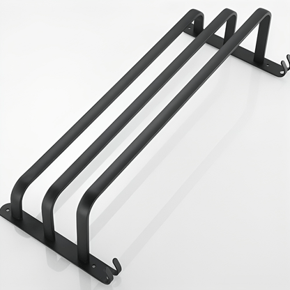 Wall-Mount Aluminum Bathroom Bar for Hand Towels & Washcloths – Black Triple-Rail Storage for Shower, Laundry & Kitchen – Space-Saving Dryin