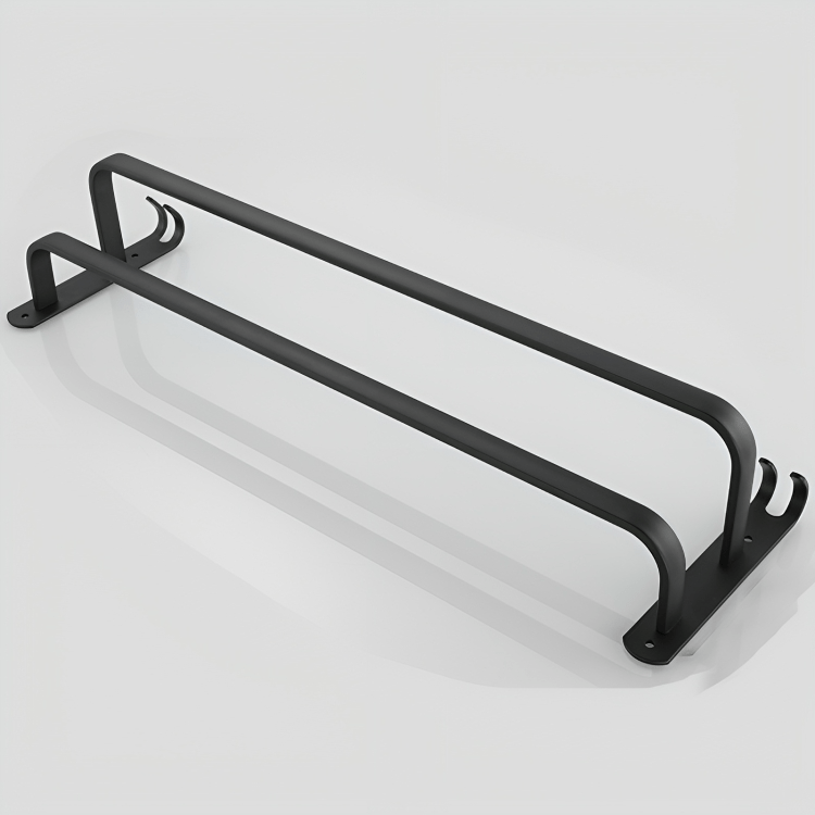 Wall-Mount Aluminum Bathroom Bar for Hand Towels & Washcloths – Black Triple-Rail Storage for Shower, Laundry & Kitchen – Space-Saving Dryin