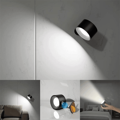 Portable LED Wall Sconce with USB Charging – 360° Swivel Head for Bedroom, Hallway, Reading Nook & Home Office