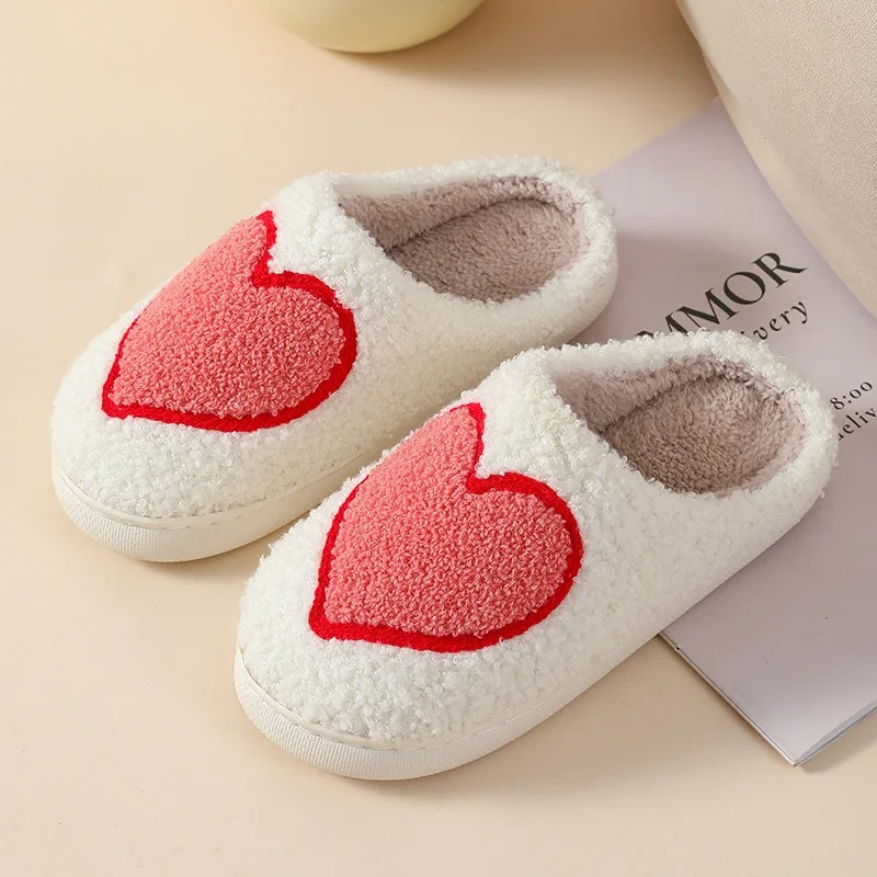 Plush Memory Foam Slippers with Heart & Mushroom Designs for Indoor & Outdoor Wear – Cozy House Shoes