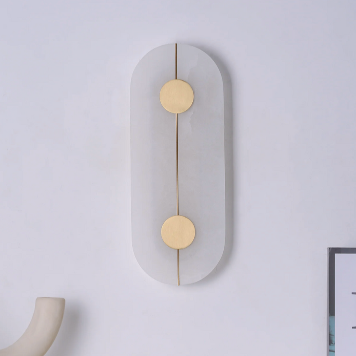 Marble Sconce Light 17 in LED Fixture Bedroom Hallway Reading Nook Vertical Modern Ambient Lighting for Quiet Spaces