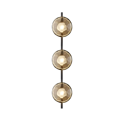 Modern Glass Sconce Light for Bedroom Hallway | Textured LED Wall Fixture Black or Gold Finish | Indoor Ambient Lighting