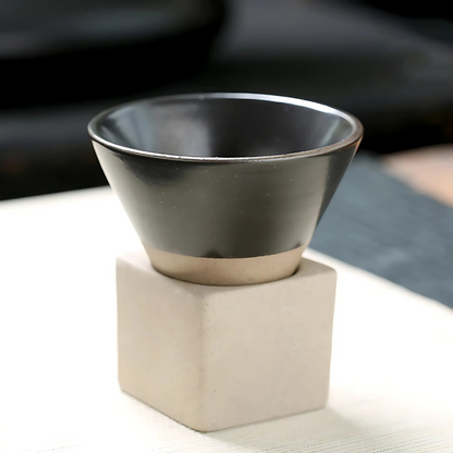 Japanese Ceramic Coffee Cup with Saucer Set – Handcrafted Artisan Glaze Design for Espresso, Tea & Hot Beverages – Heat-Retaining