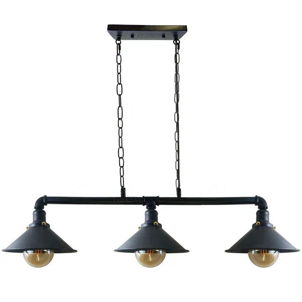 Triple Socket Industrial Overhead Fixture Metal 47 in × 40 in Rustic Red for Dining Kitchen Island Bar Restaurant Loft