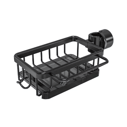 Over-Sink Caddy Organizer with Drainage Slots & Towel Hook for Kitchen Counter Storage