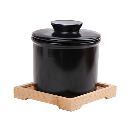 Ceramic Butter Keeper with Water Seal for Spreadable Butter – Countertop Storage Crock for Kitchen