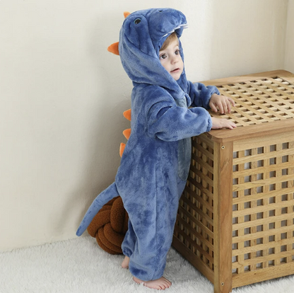 Soft Baby Animal Onesie Costume with Hood – Full-Zip Fleece Outfit for Infants & Toddlers – Home, Playdates & Photo Ops