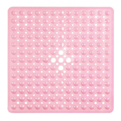 Anti-Slip Shower Mat with Suction Cups – Square PVC Tub Floor Protector for Kids, Seniors & Modern Bathrooms