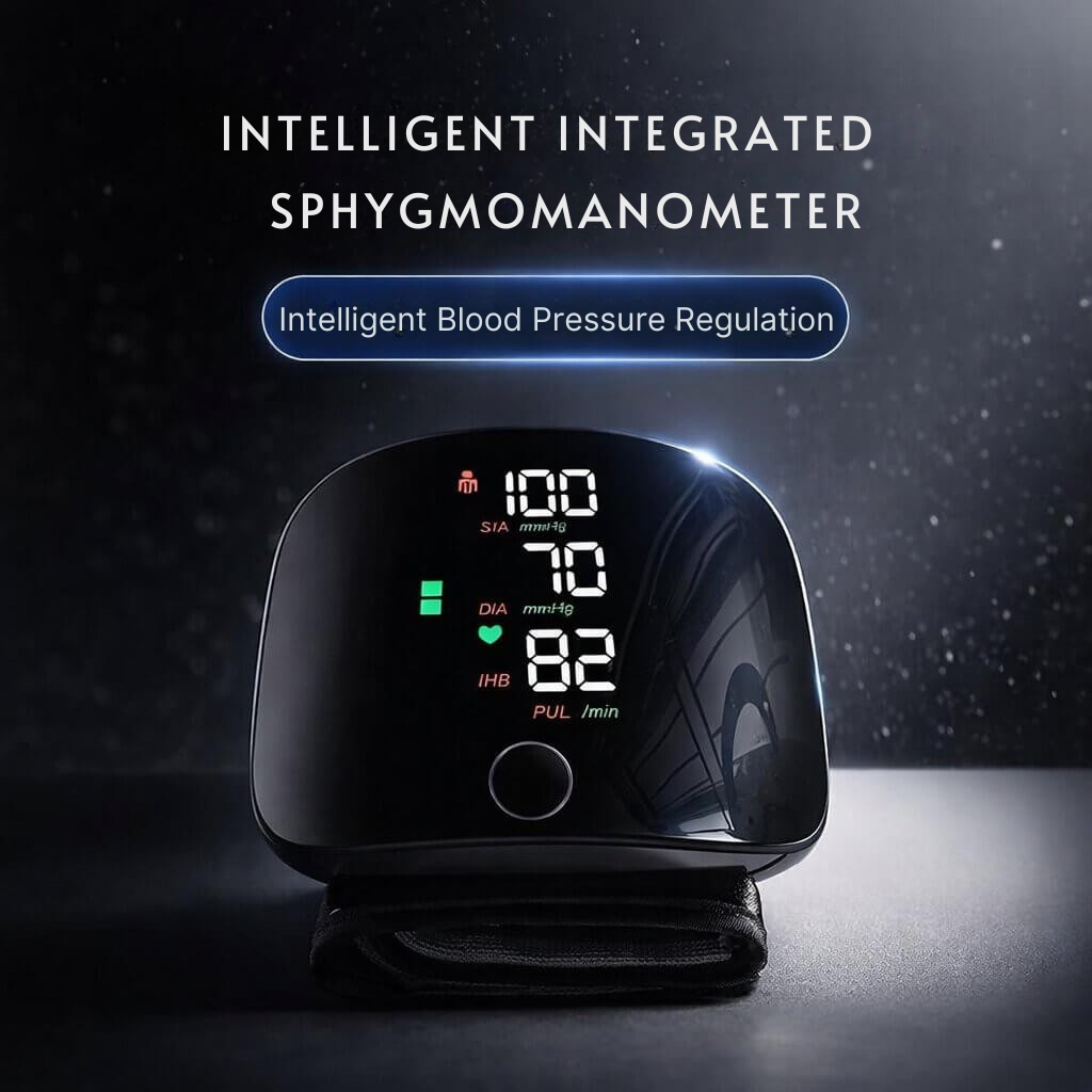 Rechargeable Wrist Blood Pressure Monitor with Voice Readout and Touch Screen for Home Health Tracking