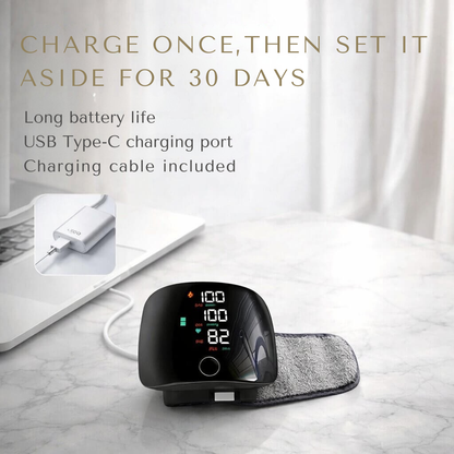 Rechargeable Wrist Blood Pressure Monitor with Voice Readout and Touch Screen for Home Health Tracking