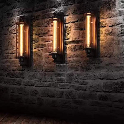 Retro Iron Wall Sconce with Black Finish for Living Room, Bedroom, Hallway, Dining Room & Bar Decor | Industrial Farmhouse Lighting Fixture