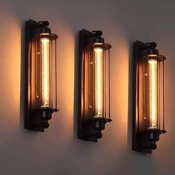 Retro Iron Wall Sconce with Black Finish for Living Room, Bedroom, Hallway, Dining Room & Bar Decor | Industrial Farmhouse Lighting Fixture