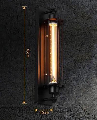 Retro Iron Wall Sconce with Black Finish for Living Room, Bedroom, Hallway, Dining Room & Bar Decor | Industrial Farmhouse Lighting Fixture