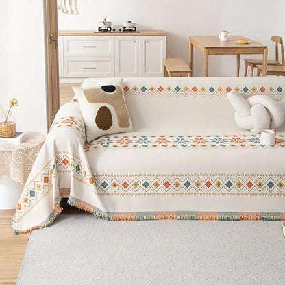 Bohara Sofa Cover - Durable Microfiber Blend, Non-Slip Boho Design